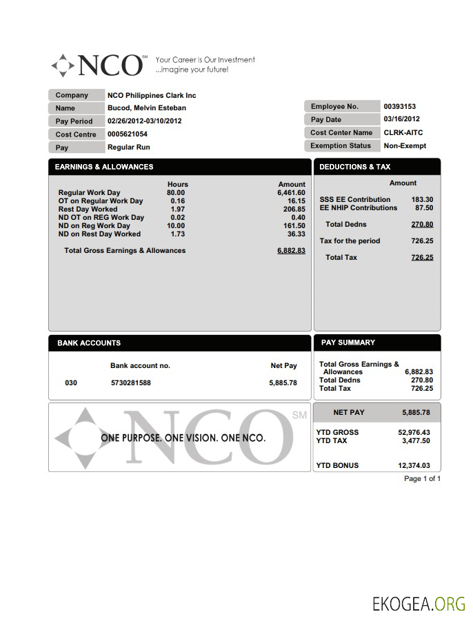 Talon de paie des sous officiers